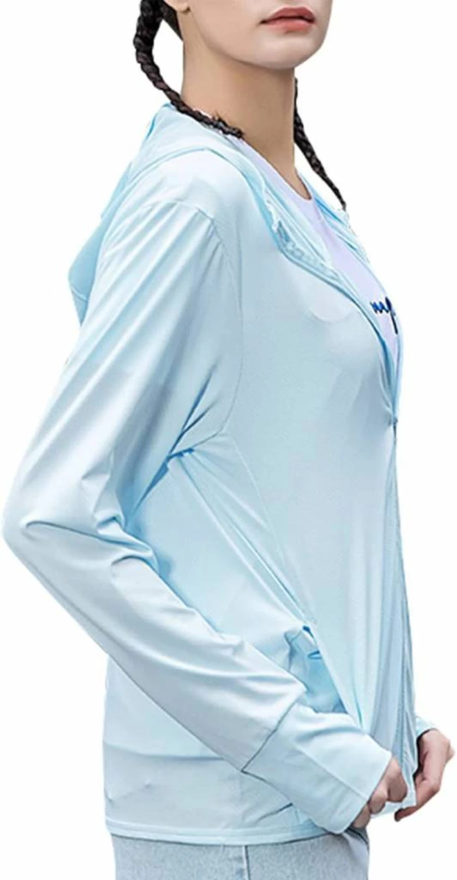 American Trends Women's UPF 50+ UV Protection Lightweight Zip-Up Hoodie for Hiking & Outdoor Sun Shirt