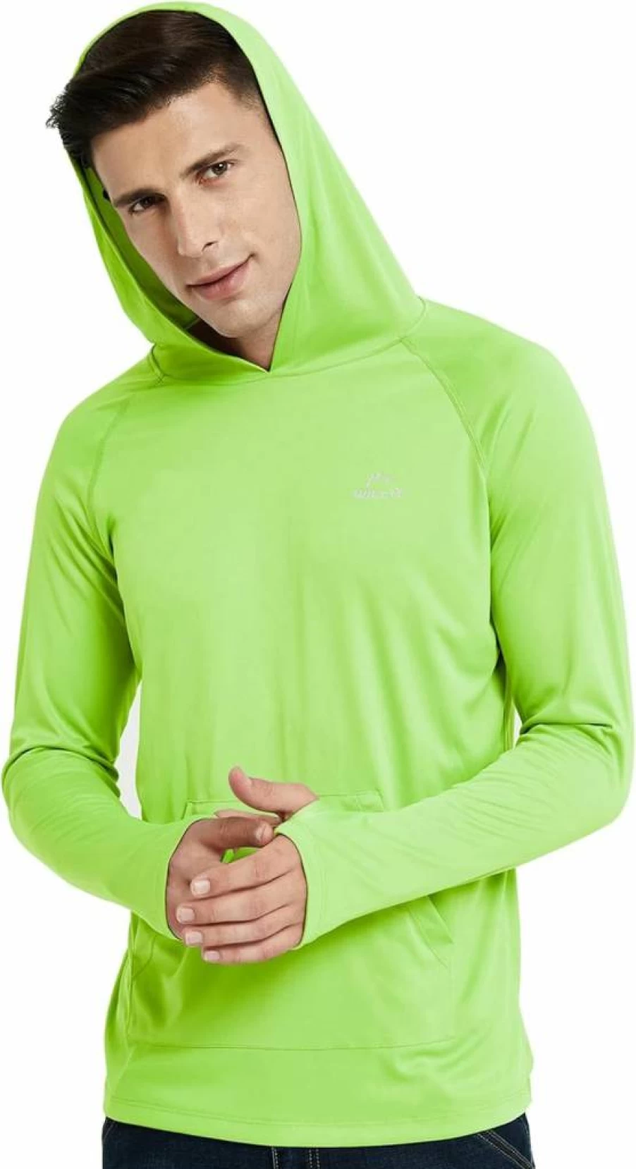 Willit Men's UPF 50+ Sun Protection Hoodie - Lightweight Long Sleeve Rash Guard with Pocket for Fishing & Outdoor Activities
