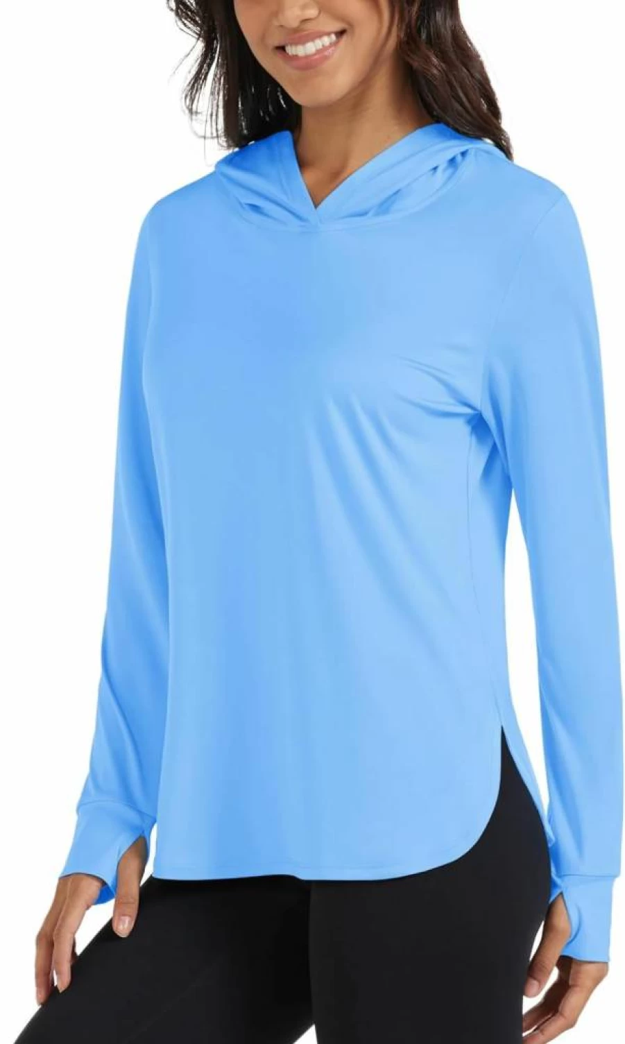 MAGCOMSEN Women's UPF 50+ Sun Protection Hoodie Long Sleeve UV Rash Guard Lightweight Hiking Fishing Shirt with Thumb Holes