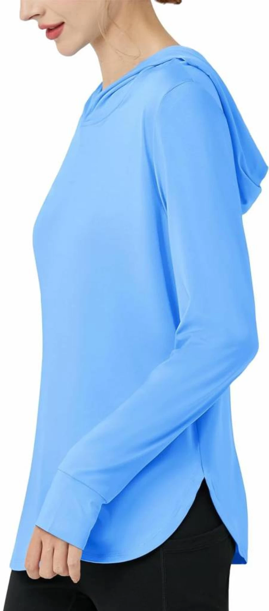 MAGCOMSEN Women's UPF 50+ Sun Protection Hoodie Long Sleeve UV Rash Guard Lightweight Hiking Fishing Shirt with Thumb Holes