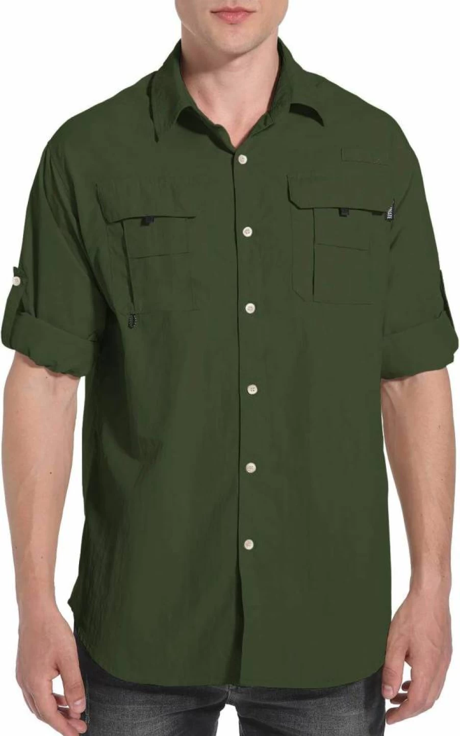 NOMINATE Men's UPF 50+ Long Sleeve Fishing Shirt - Quick Dry Lightweight Sun Protection Shirt for Hiking & Outdoor Activities