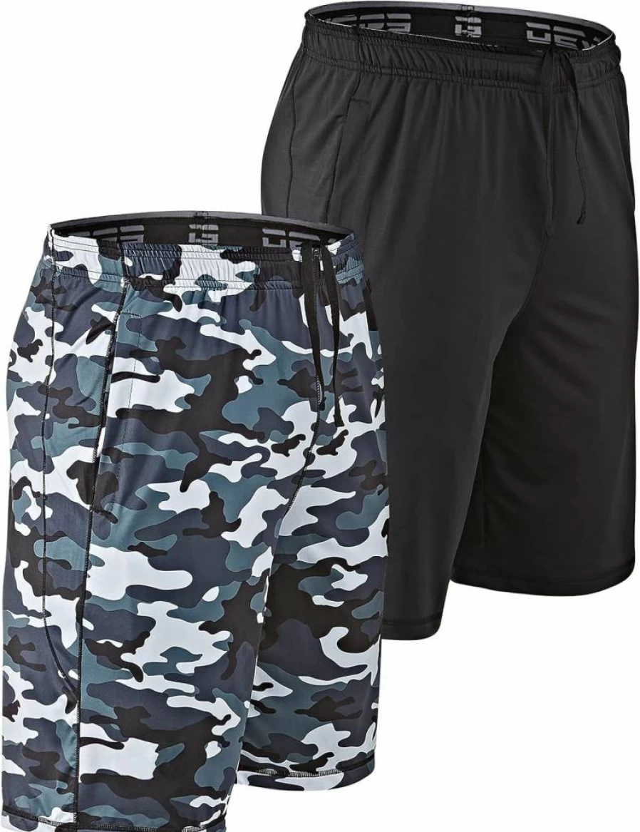 DEVOPS Men's 2-Pack 10" Loose-Fit Gym Shorts with Pockets - Workout & Training Athletic Shorts