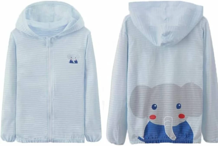 WHYME Toddler Sun Protection Hoodie UV 50+ UPF Kids Sunscreen Jacket Lightweight Summer Breathable Outdoor Coat for Boys & Girls (2-3 Years, Blue)
