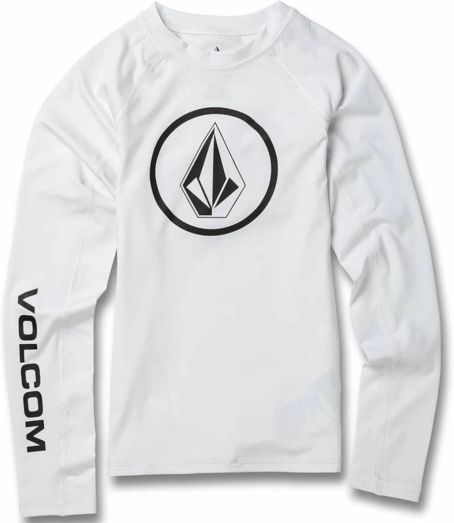 Volcom Boys' Lido Solid Lycra Long Sleeve Rashguard with 50+ UPF Sun Protection