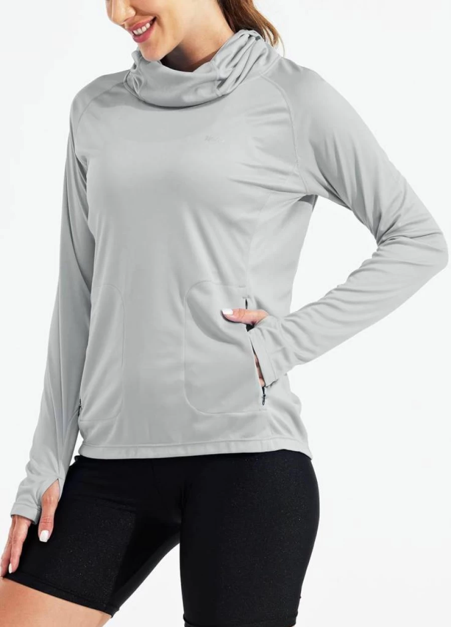 Willit Women's UPF 50+ Sun Protection Hoodie with Face Mask - Lightweight Long Sleeve Shirt for Hiking, Fishing & Outdoor Activities