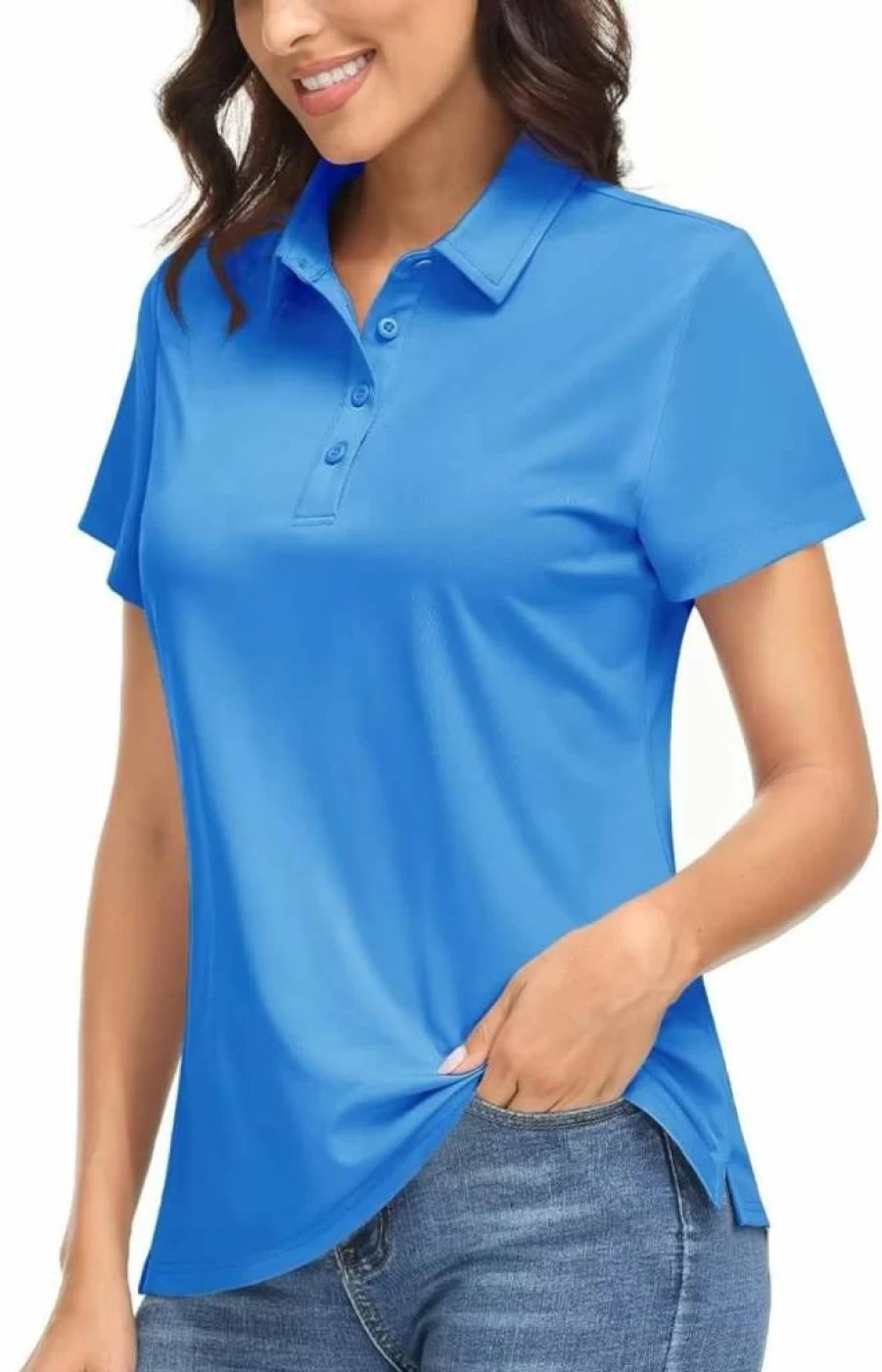 Boladeci Women's UPF 50+ Golf Polo Shirt - Lightweight Quick Dry Short Sleeve Tennis Top with Sun Protection
