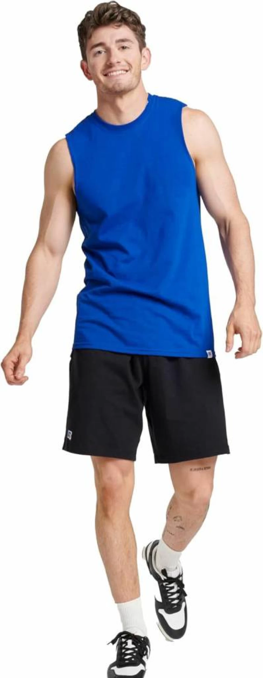 Russell Athletic Men's Sleeveless Muscle Shirt - Moisture Wicking, Odor Control, UPF 30+ (Sizes S-4X) - Dri-Power Cotton Blend Workout Shirt