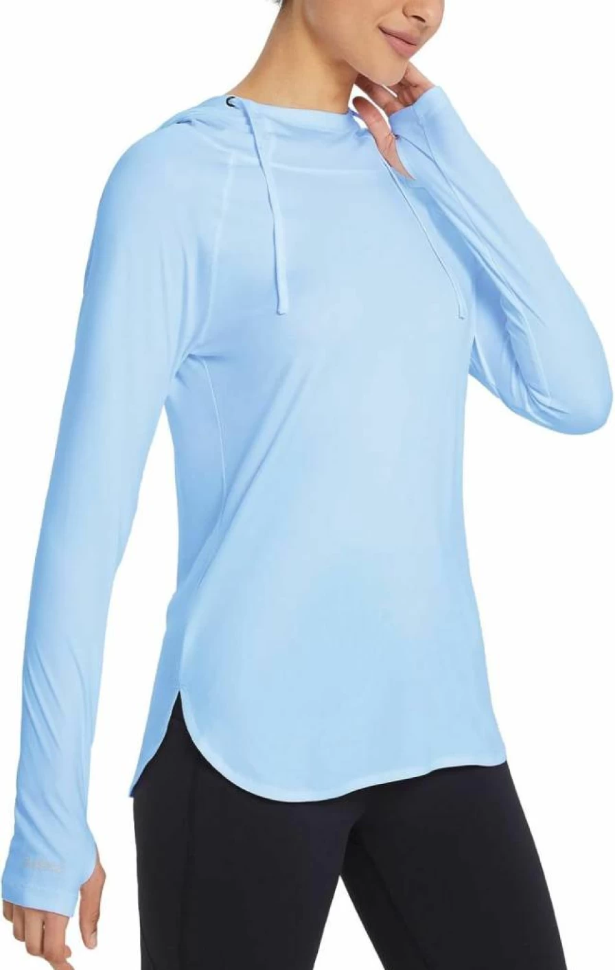 Baleaf Women's UPF 50+ Sun Protection Hoodie - Long Sleeve UV Rash Guard for Hiking, Running, Quick Dry SPF Shirt