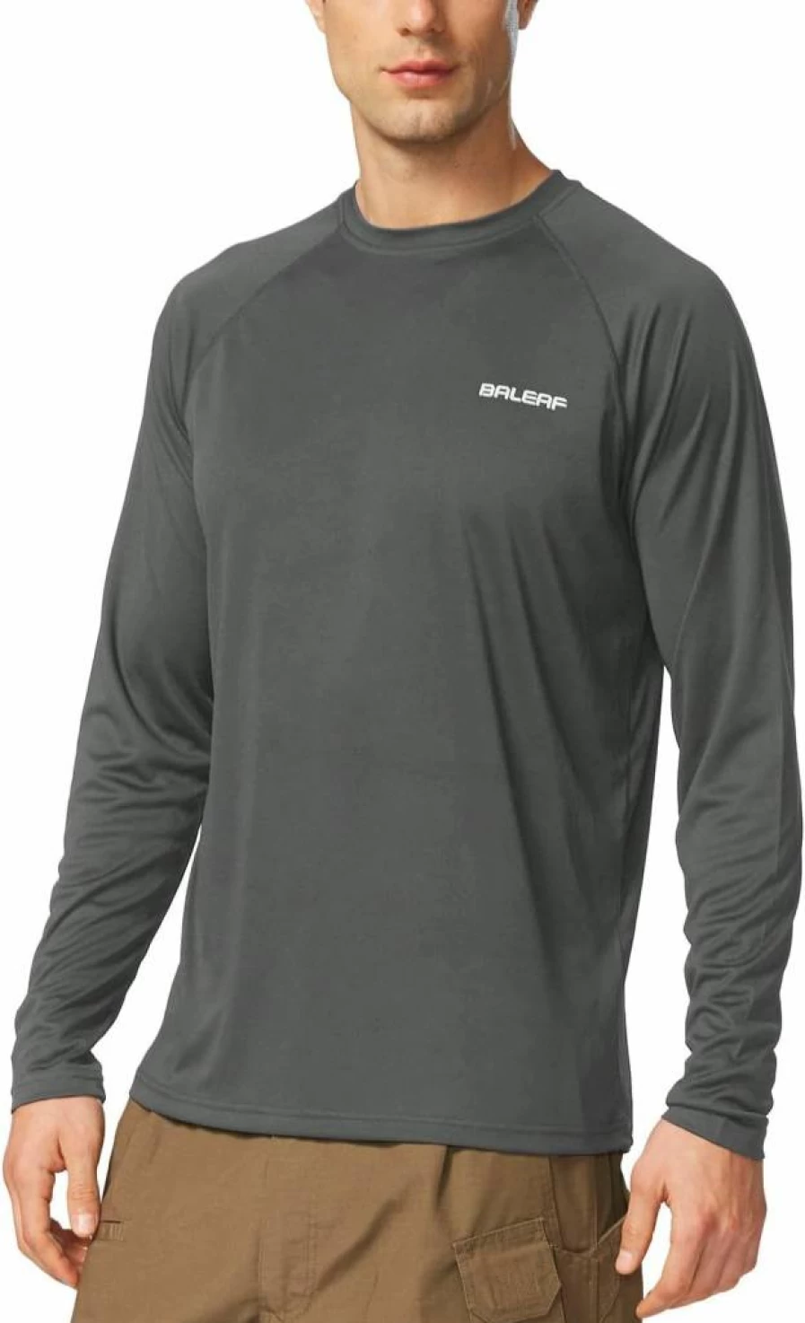Baleaf Men's UPF 50+ Sun Protection Shirt Long Sleeve Quick Dry Lightweight Rash Guard for Fishing Running Hiking Outdoor Activities