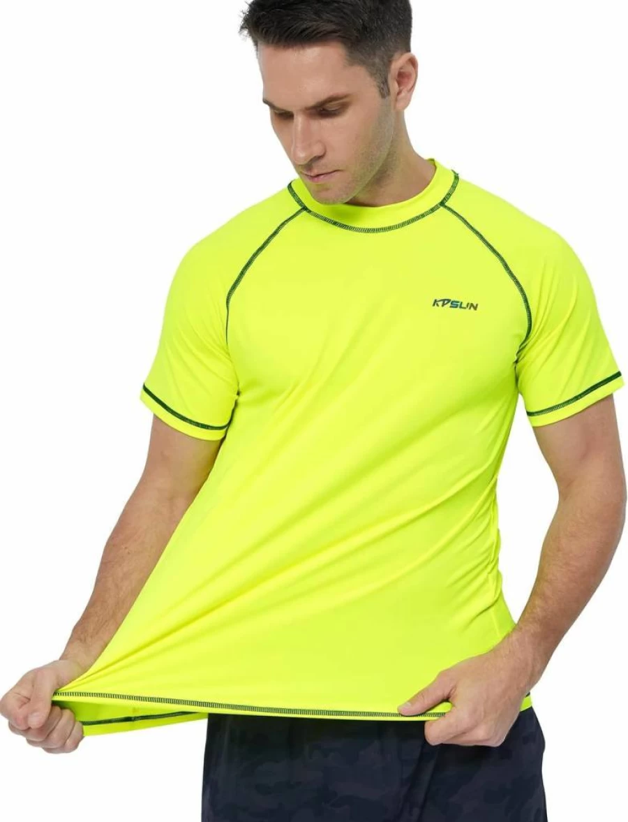 KPSUN Men's UPF 50+ Sun Protection Rash Guard Shirt - Quick Dry SPF Swim Shirt for Beach, Fishing & Outdoor Activities