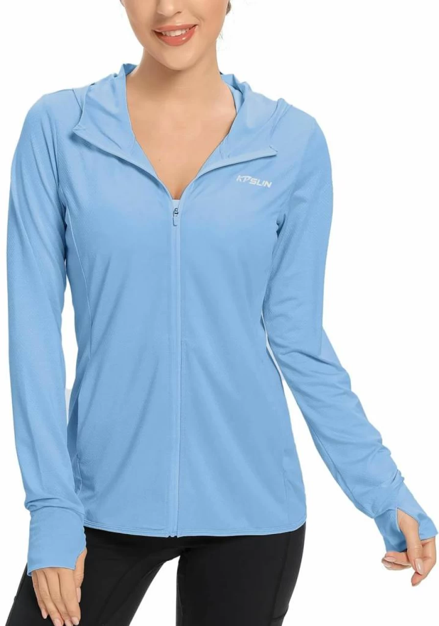 KPSUN Women's UPF 50+ UV Protection Zip-Up Hoodie | SPF Sun Shirt for Hiking, Fishing & Outdoor Activities | Long Sleeve Sun Protective Jacket