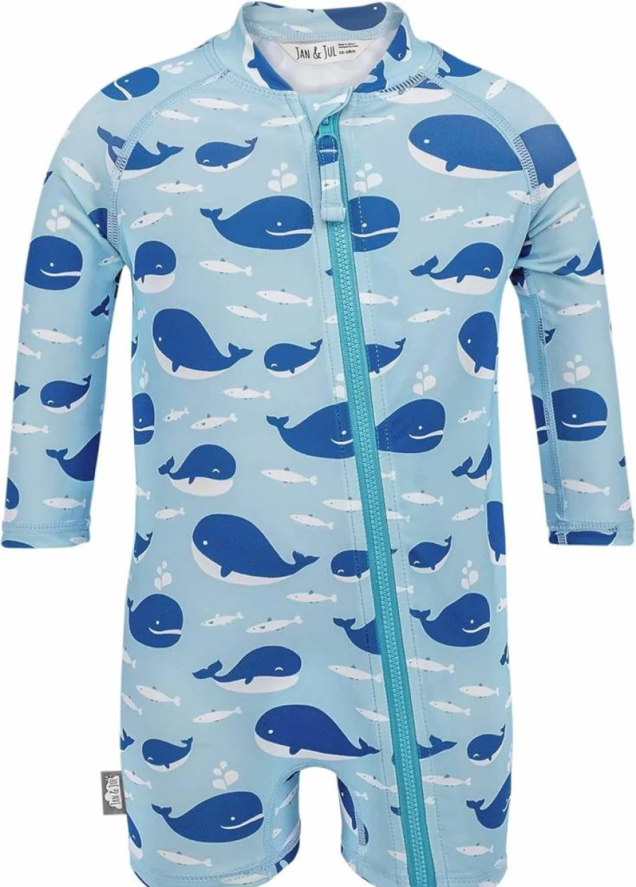 JAN & JUL Baby & Toddler UV Protection Long Sleeve Jumpsuit Rash Guard - UPF 50+ Sun Safe One-Piece Swimwear