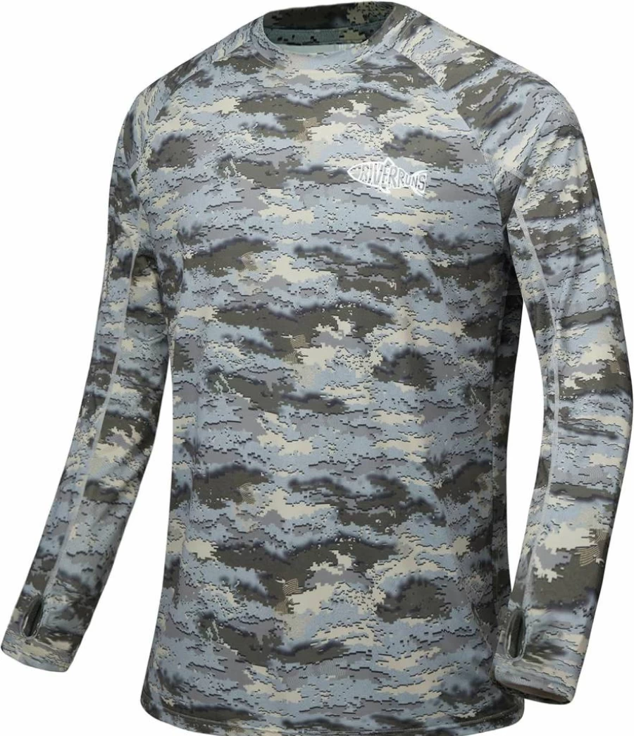 Riverruns Men's UPF 50+ Sun Protection Long Sleeve Shirt - Quick Dry Fishing, Swimming, Hiking & Rash Guard Active Shirt