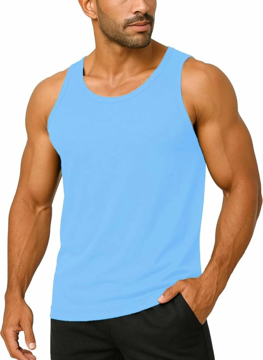 Boladeci Men's UPF 50+ Sun Protection Workout Tank Top - Lightweight Quick Dry Athletic Sleeveless Shirt for Gym & Beach Summer Activities