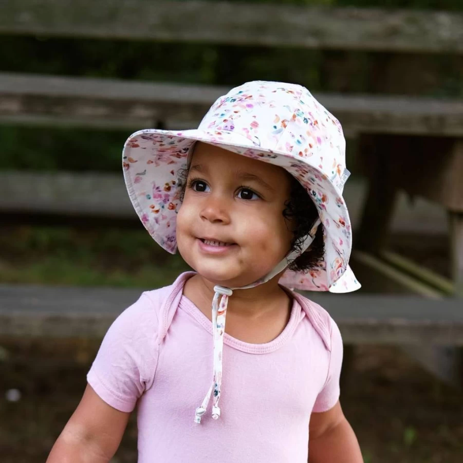 JAN & JUL UPF 50+ Wide Brim Cotton Sun Hat for Toddler Girls - Baby Sun Protection Summer Beach Hat