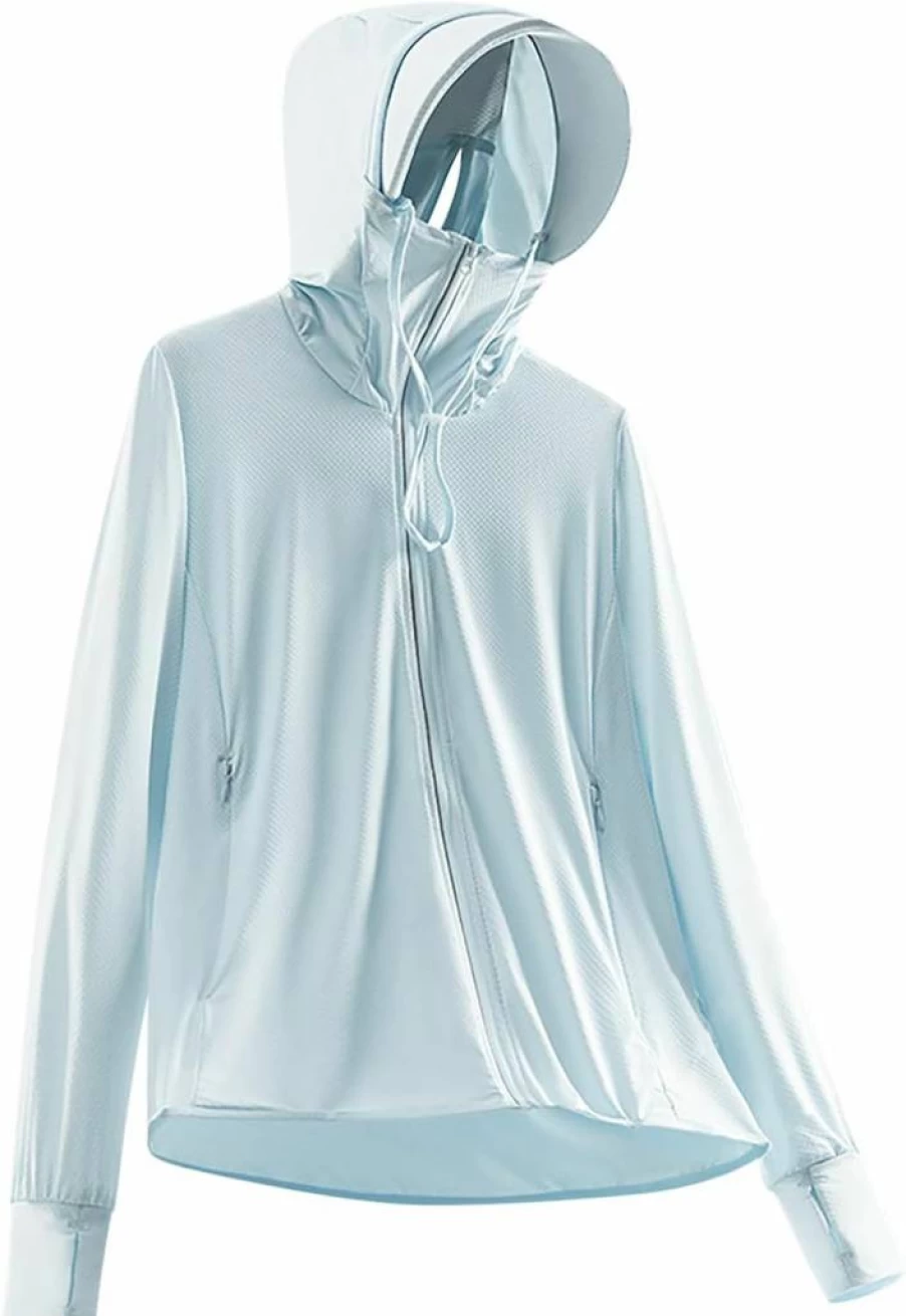 Women's Lightweight UPF 50+ Sun Protection Hoodie Jacket - Long Sleeve UV Protective Summer Shirt with Full Zip