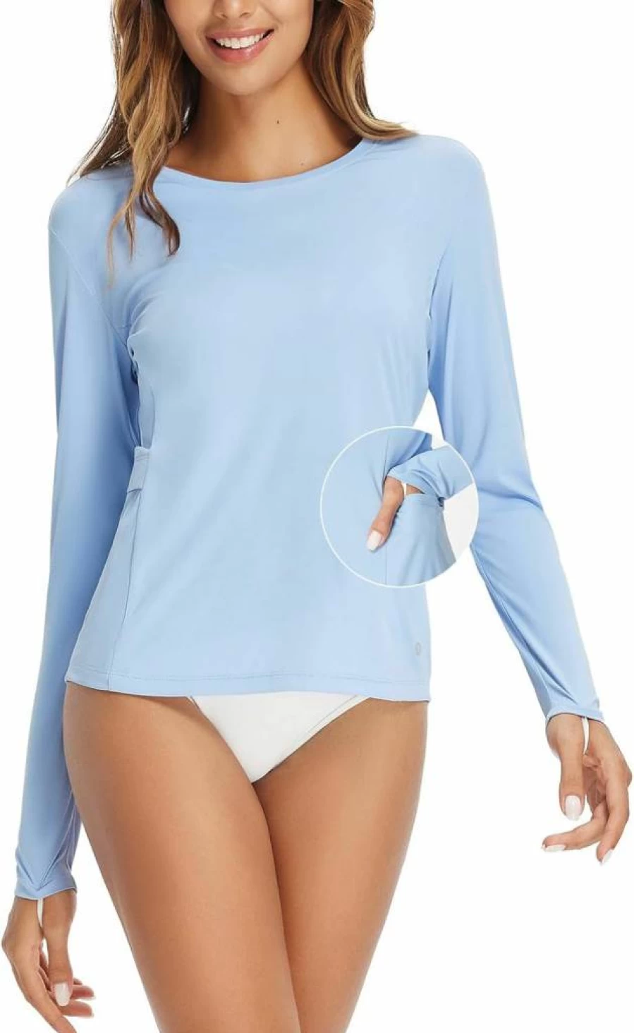 Baleaf Women's UPF 50+ Long Sleeve Sun Shirt with Pockets - Quick Dry UV Protection Rash Guard for Outdoor Activities