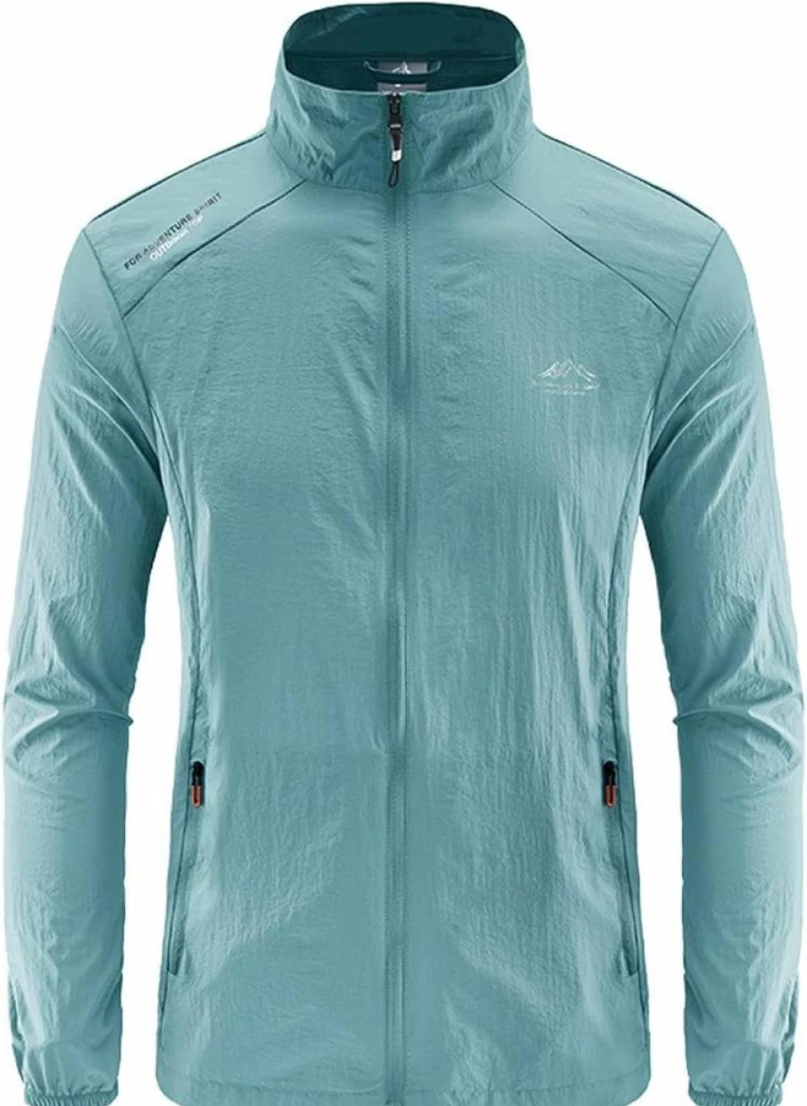 Men's UPF 50+ Sun Protection Jacket - Lightweight Cooling UV-Resistant Full Zip Athletic Outdoor Shirt for Summer Fishing Hiking