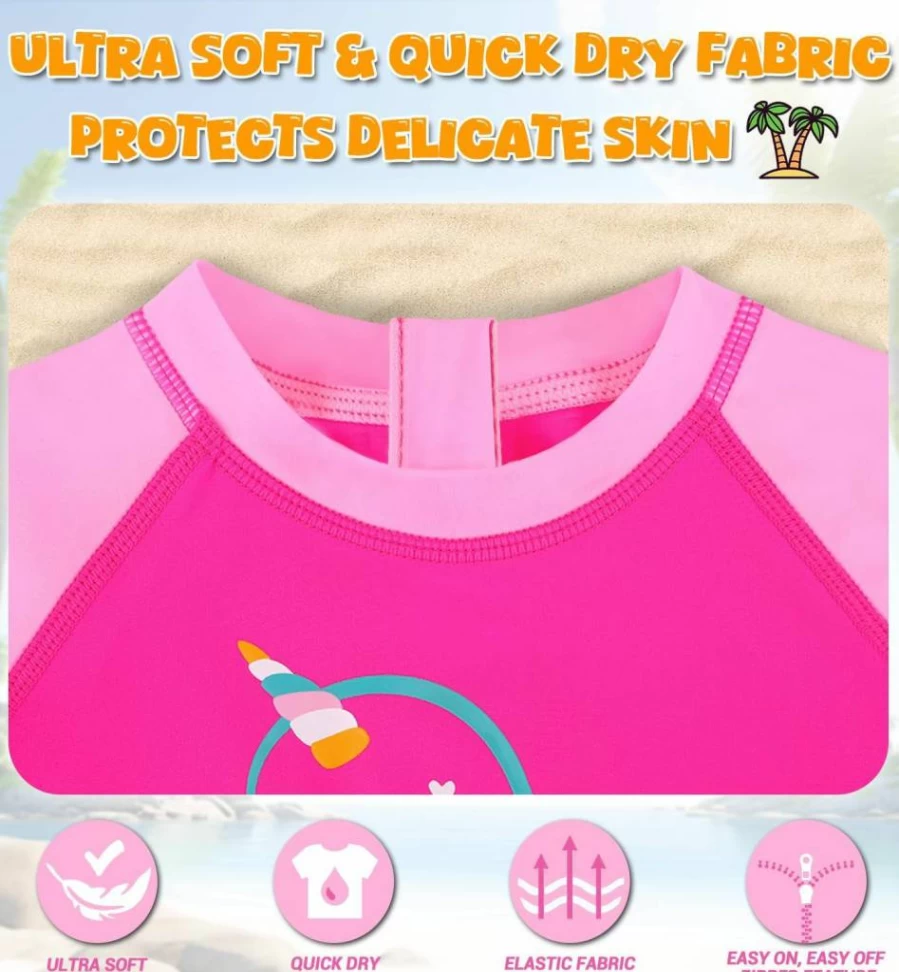 OSHYLE UPF 50+ Baby One-Piece Swimsuit with Zipper - Sun Protective Bathing Suit for Toddler, Pool, Beach & Daily Wear