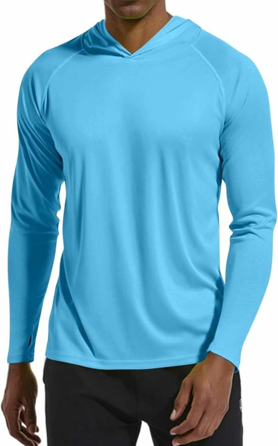 Men's UPF 50+ Sun Protection Hooded Rash Guard Shirt Long Sleeve UV Swim Fishing Shirt Lightweight SPF Hoodie