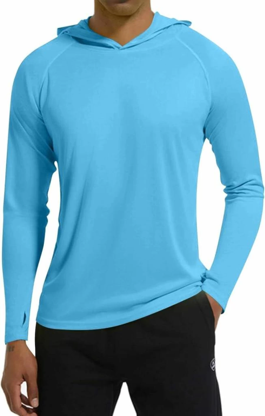 Men's UPF 50+ Sun Protection Hooded Rash Guard Shirt Long Sleeve UV Swim Fishing Shirt Lightweight SPF Hoodie