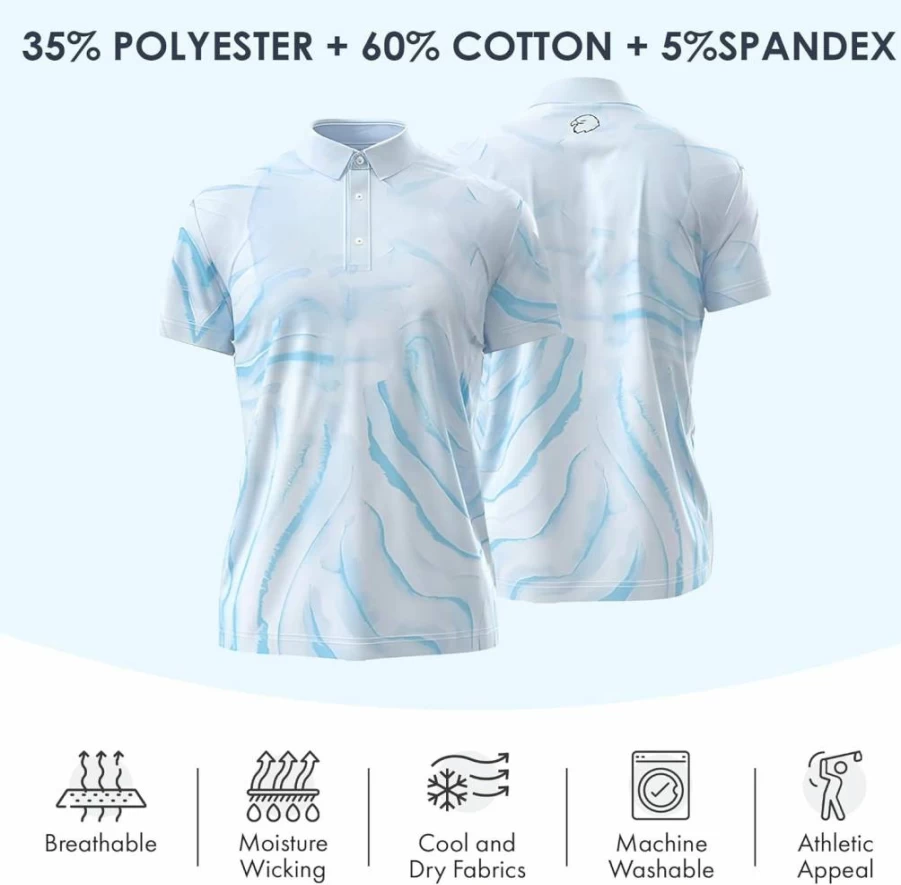 EAGLE FUSION APPAREL Men's Performance Polo Shirt - Moisture-Wicking, UV Protection, Anti-Odor, Breathable Dry Fit Golf Shirt for All-Day Comfort