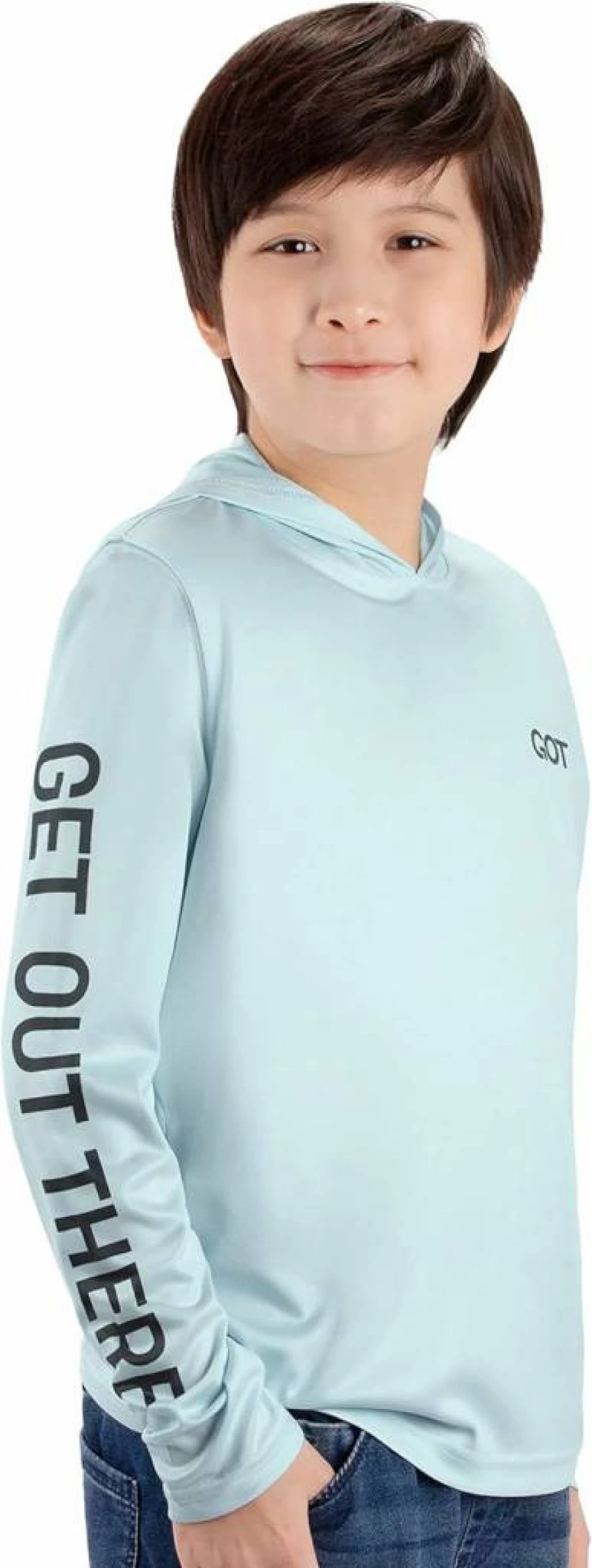 GOT Sports UPF 50+ Kids Fishing Hoodie - Sun Protective Long Sleeve Shirt for Boys and Girls