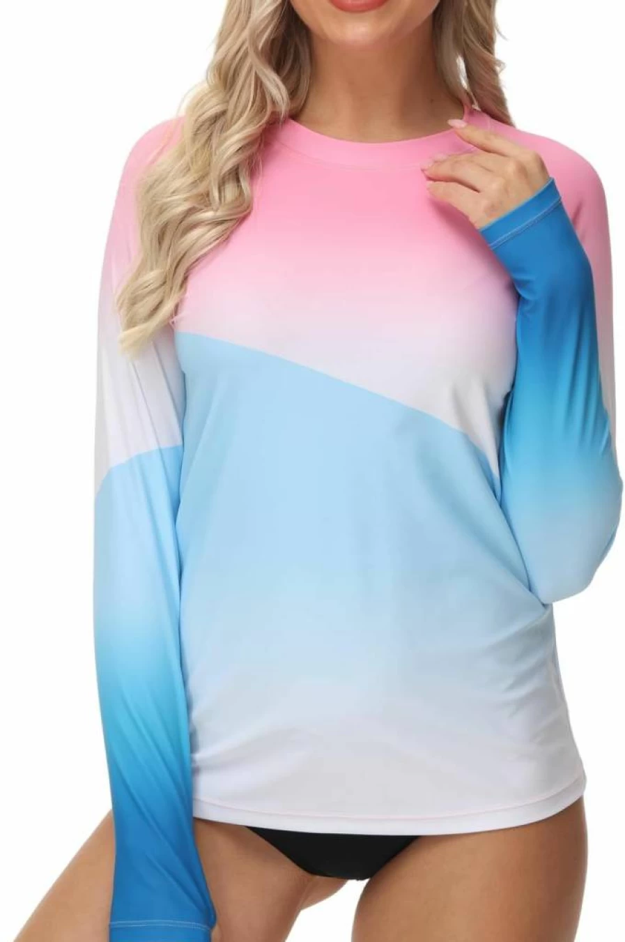 VAYAGER Women's Long Sleeve Rash Guard UPF 50+ Quick Dry Swim Shirt for Surfing, Swimming & Beach with Thumb Hole