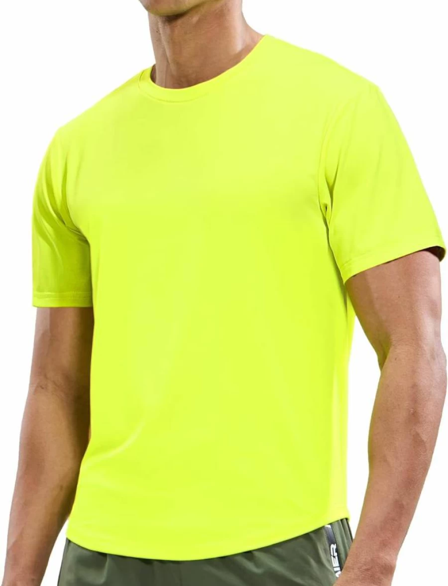 MIER Men's Dry Fit Workout T-Shirt - UPF 50+ Polyester Athletic Tee for Gym, Running & Sports - Lightweight Performance Short Sleeve Top