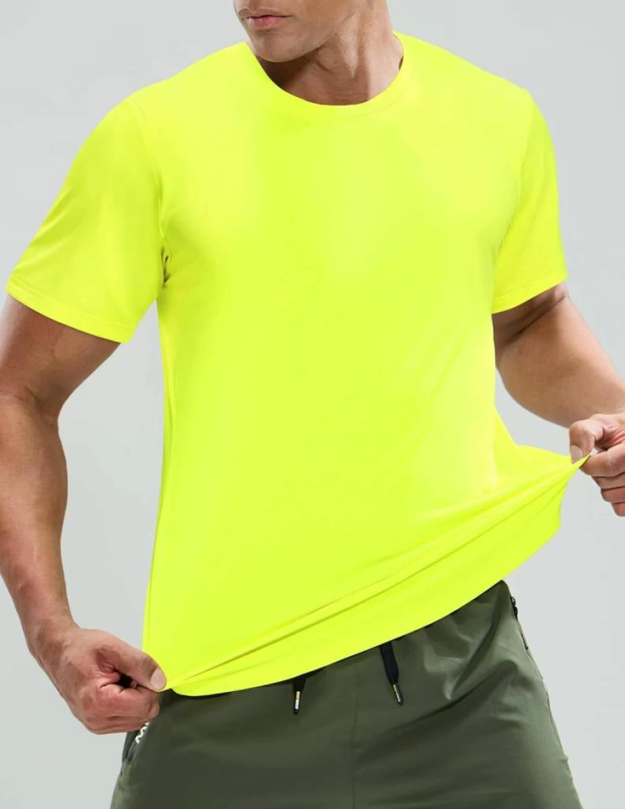MIER Men's Dry Fit Workout T-Shirt - UPF 50+ Polyester Athletic Tee for Gym, Running & Sports - Lightweight Performance Short Sleeve Top