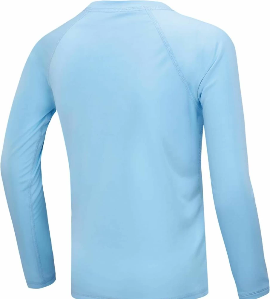 DRONIRING UPF 50+ Boys Long Sleeve Rash Guard Swim Shirt - 1 or 2 Pack Sun Protection UV Shirt for Kids Youth, Beach Surf SPF Water Shirt