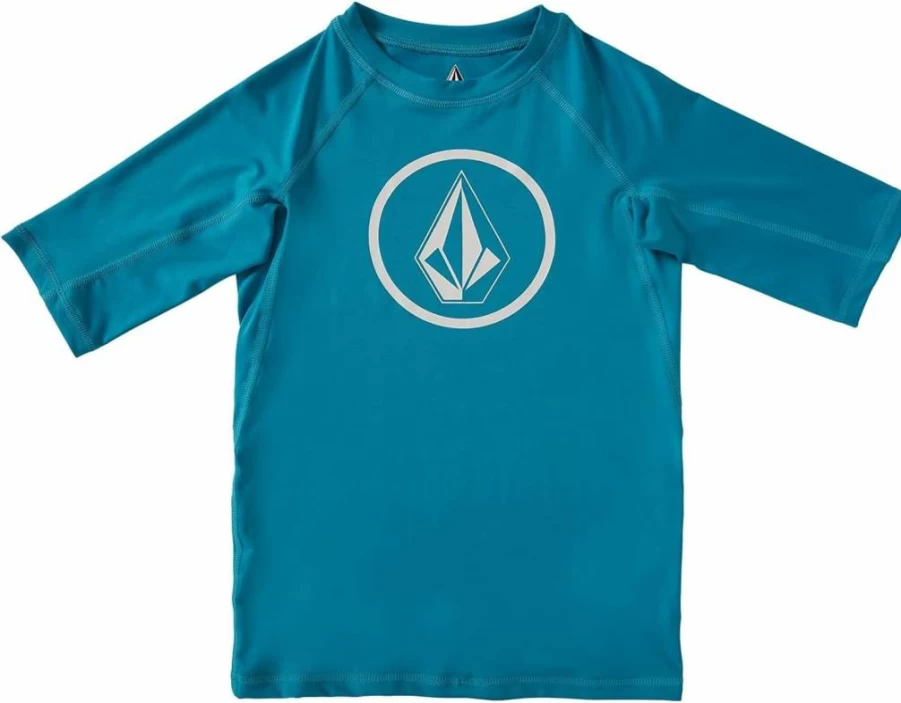 Volcom Boys' Big Lido UPF 50+ Sun Protection Short Sleeve Rash Guard Swim Shirt