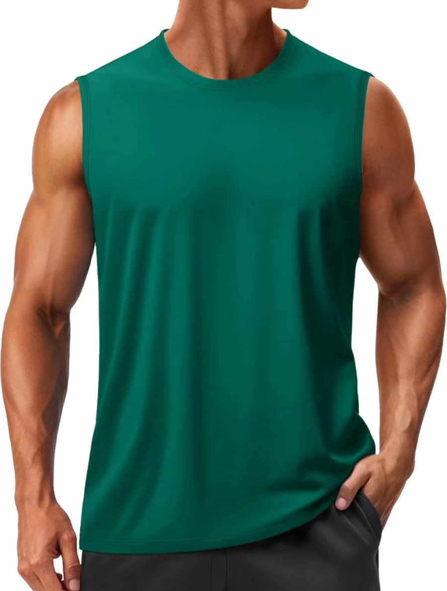 TACVASEN Men's UPF 50+ Sun Protection Sleeveless Gym Shirt - Quick Dry Athletic Tank Top for Workouts & Outdoor Activities