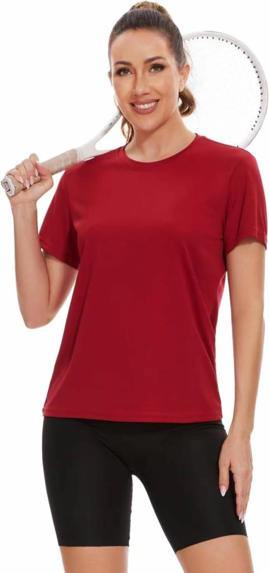 NebuKinex Women's 6 Pack UPF Sun Protection Workout T-Shirts - Quick Dry Short Sleeve Athletic Tops for Yoga, Running, Tennis