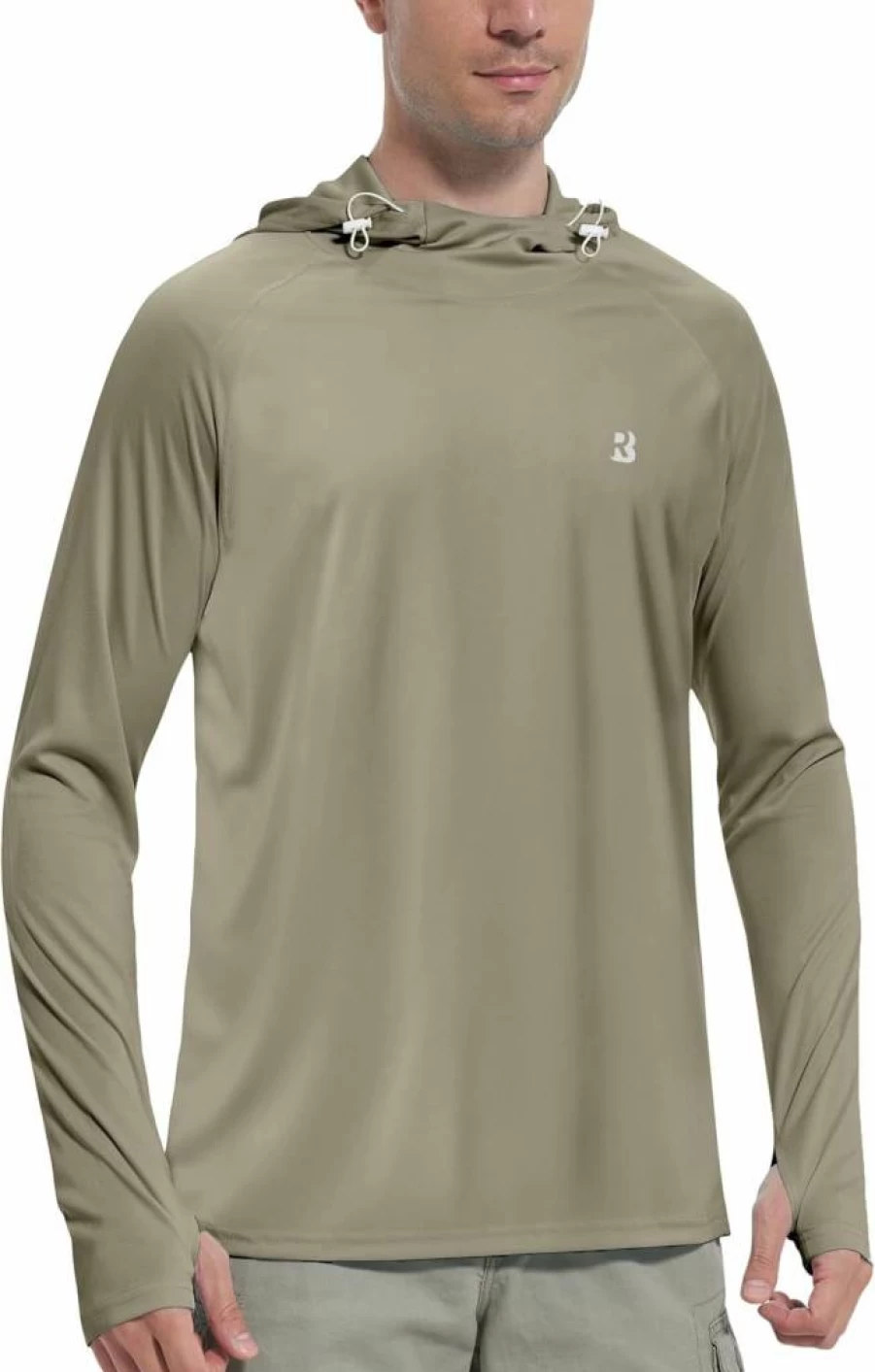 Roadbox UPF 50+ Sun Protection Hoodie - Men's Quick-Dry UV Shirt for Fishing, Hiking & Running, Long Sleeve Rash Guard, Outdoor Activewear