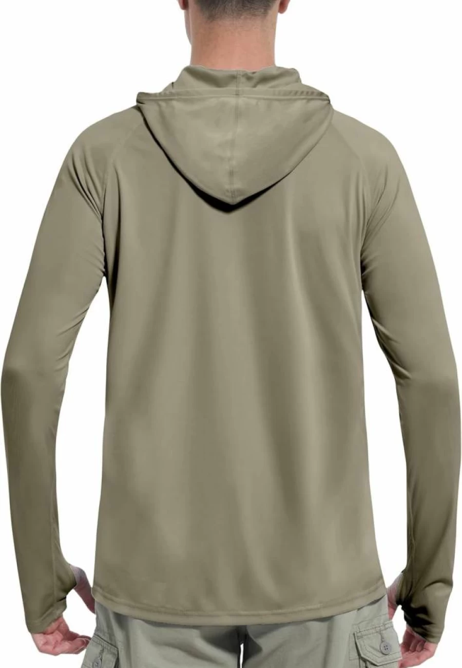 Roadbox UPF 50+ Sun Protection Hoodie - Men's Quick-Dry UV Shirt for Fishing, Hiking & Running, Long Sleeve Rash Guard, Outdoor Activewear