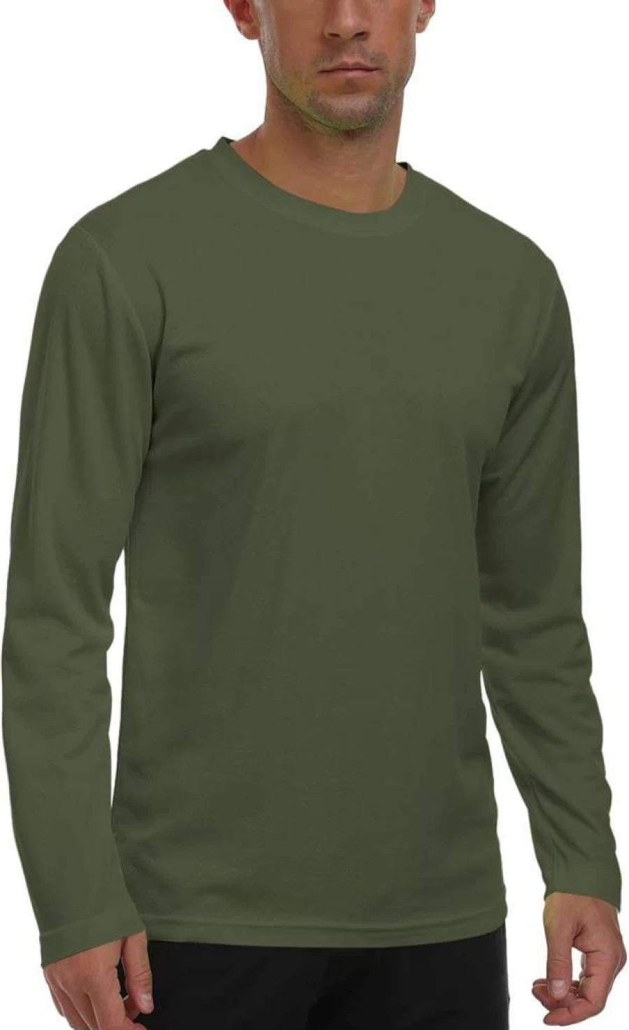 TZDNI Men's UPF 50+ Long Sleeve Fishing Shirt - Moisture Wicking Quick Dry Sun Protection Rash Guard