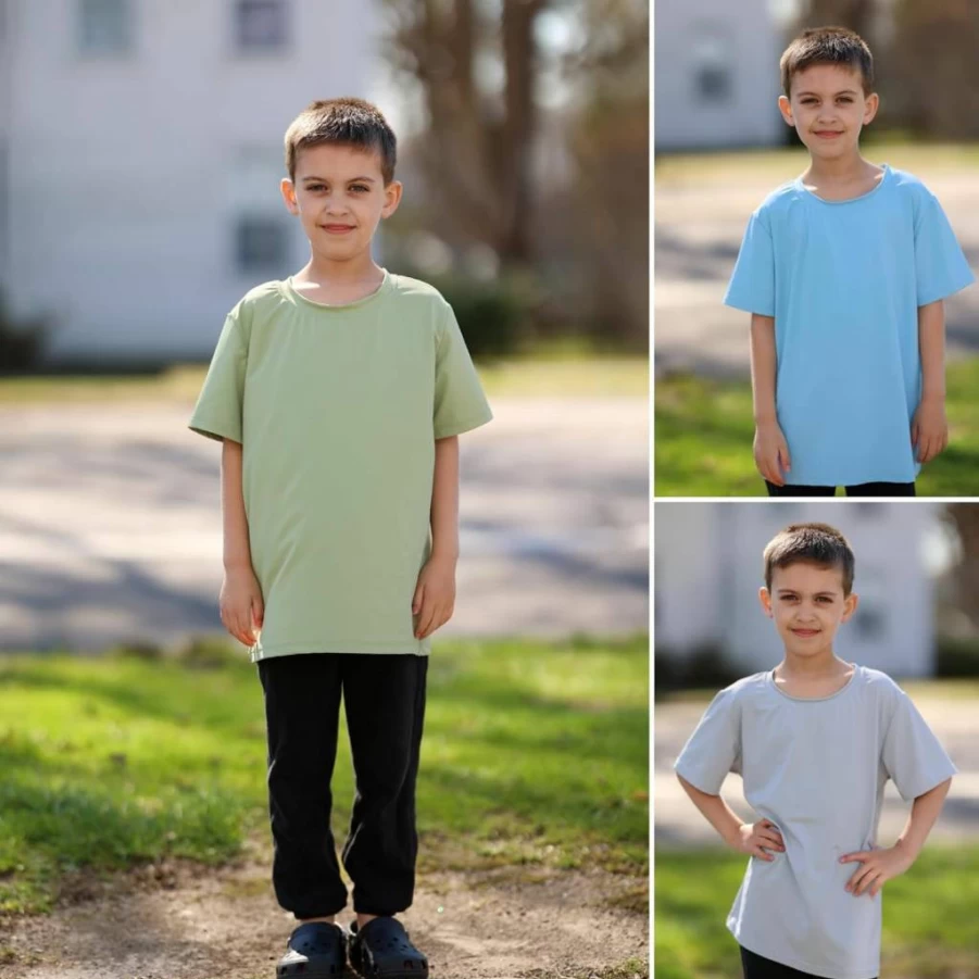 BIG ELEPHANT Kids UPF 50+ Sun Protection Shirts 3-Pack, Short Sleeve UV Rash Guard Athletic Tees for Boys and Girls
