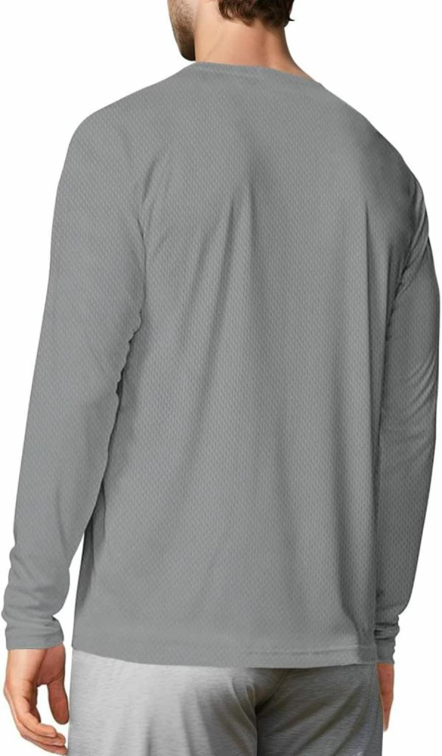 NOUKOW Men's UPF 50+ Sun Protection Long Sleeve Shirt - Quick Dry Athletic Tee for Swimming, Running & Workouts