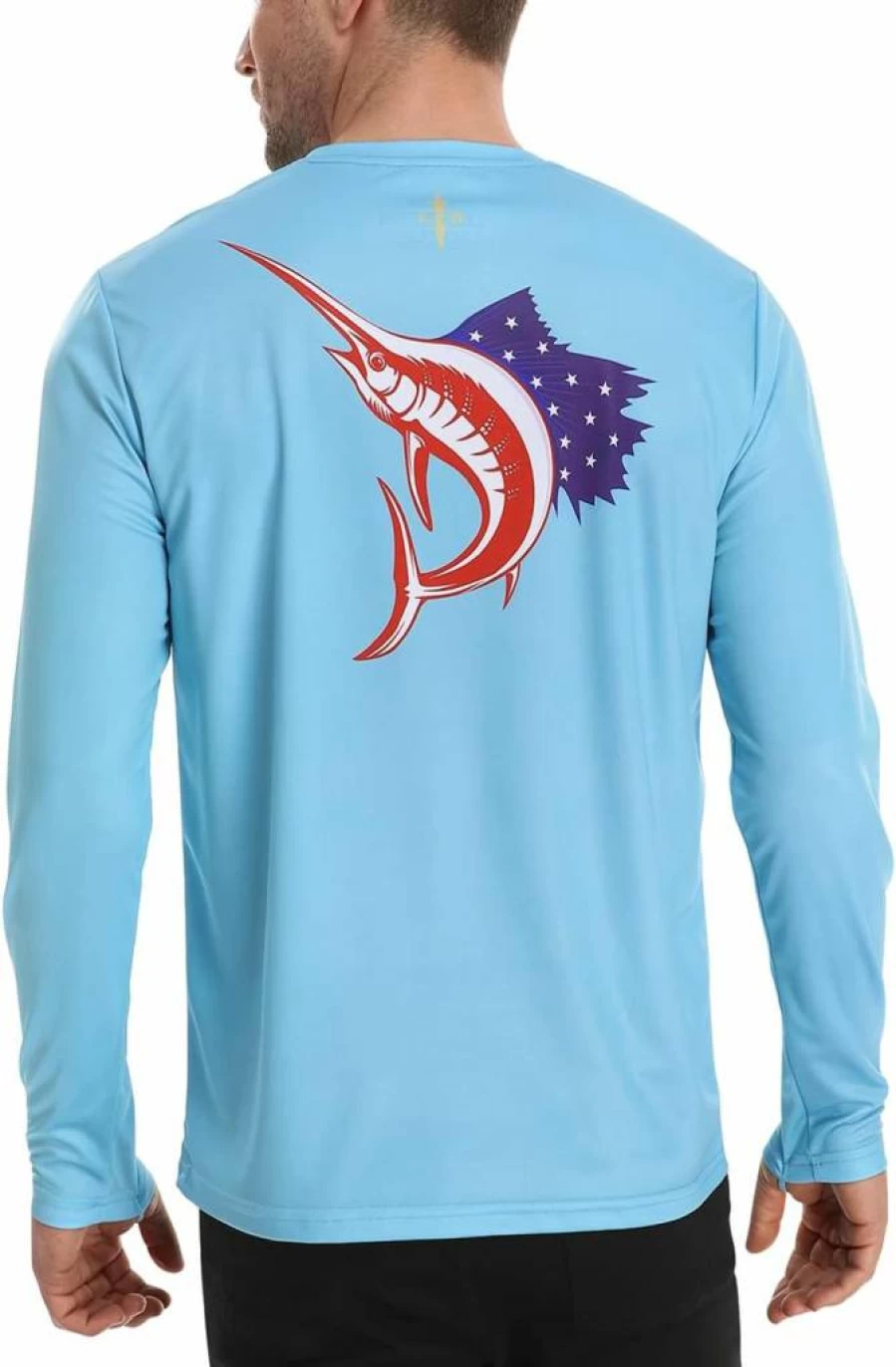 LRD Men's UPF 50 Sun Protection Long Sleeve Fishing Shirt - Performance Quick Dry Outdoor Shirt