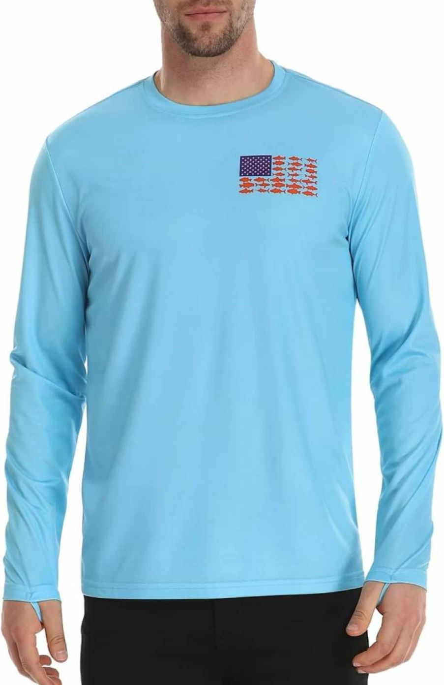 LRD Men's UPF 50 Sun Protection Long Sleeve Fishing Shirt - Performance Quick Dry Outdoor Shirt