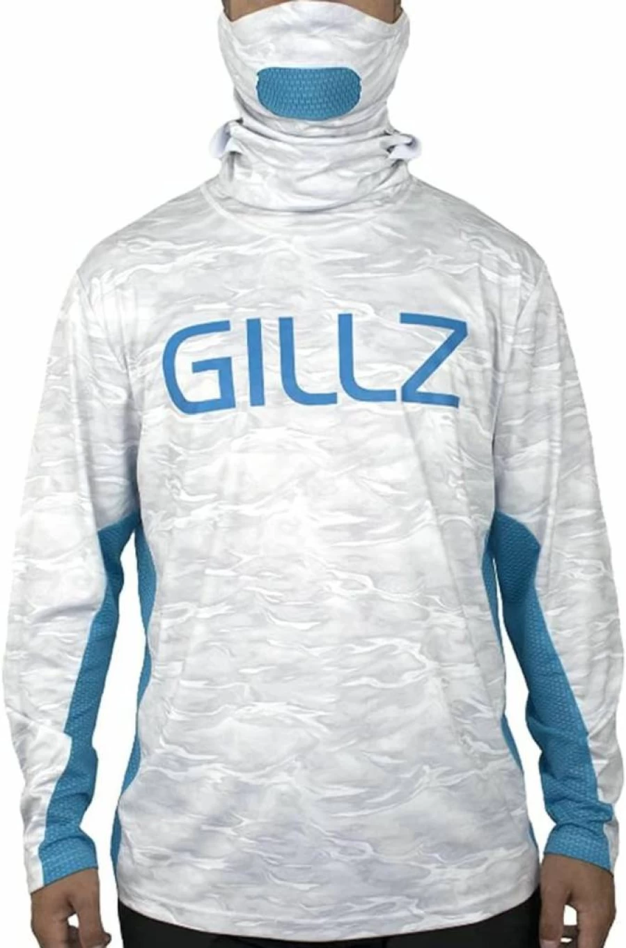 Gillz Men's Pro Striker Long Sleeve UV Protection Fishing Shirt with Built-In Mask, Moisture Wicking, Sun Guard Performance Top for Outdoor Activities