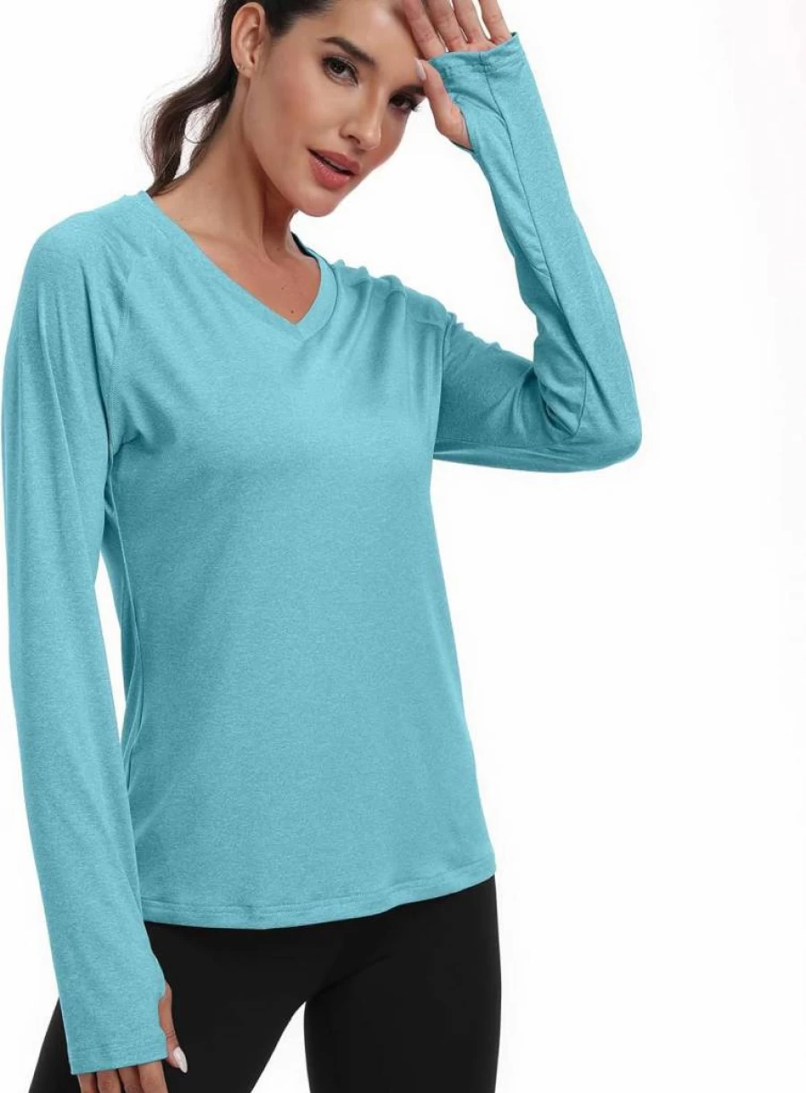 DAYOUNG Women's UPF 50+ Sun Protection Hooded Long Sleeve Shirt for Running Hiking Outdoor Activities