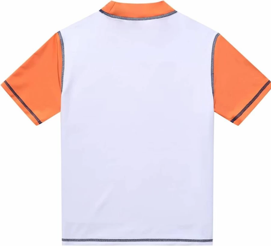 Phibee Boys' UPF 50+ Sun Protection Short Sleeve Rash Guard Swim Shirt for Swimming and Outdoor Activities