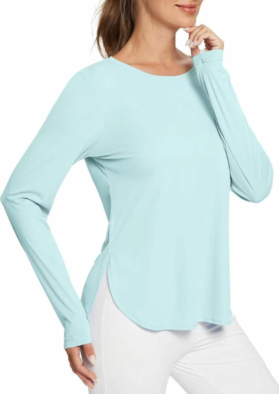Baleaf Women's UPF 50+ Long Sleeve Sun Shirt - Lightweight Quick Dry UV Protection Hiking Top for Outdoor Activities