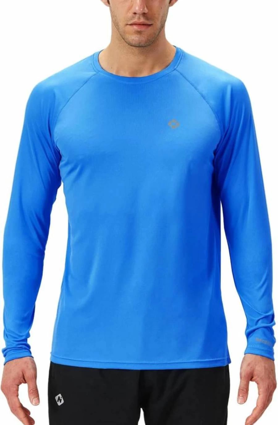 NAVISKIN UPF 50+ Men's Long Sleeve Rash Guard Shirt - Lightweight Quick Dry UV Sun Protection Swim Shirt for Swimming & Surfing