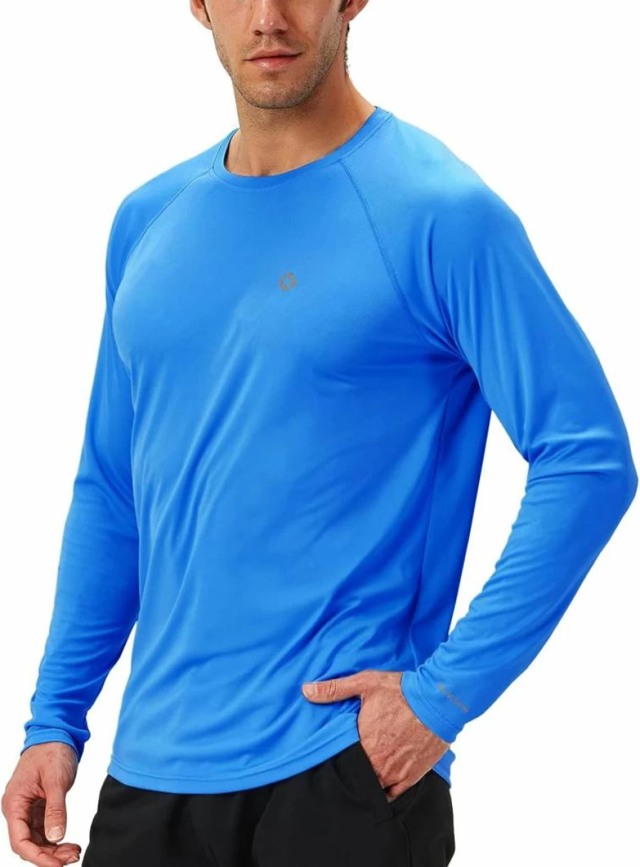 NAVISKIN UPF 50+ Men's Long Sleeve Rash Guard Shirt - Lightweight Quick Dry UV Sun Protection Swim Shirt for Swimming & Surfing