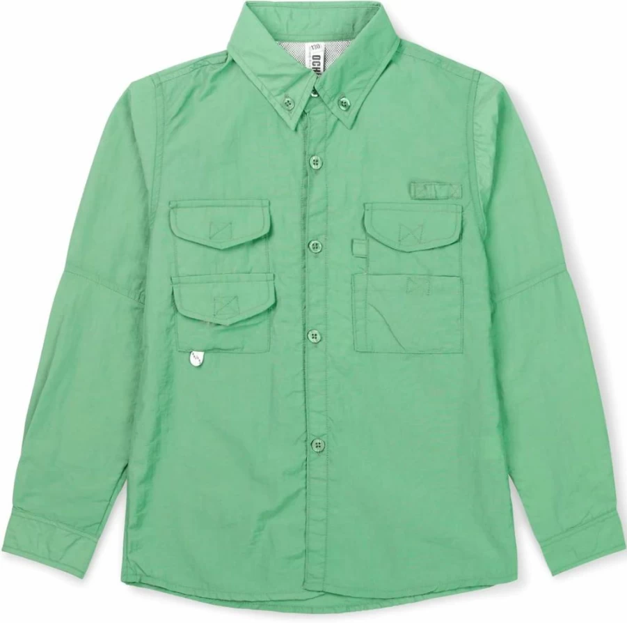 OCHENTA Boys' Quick-Dry Long Sleeve Fishing Shirt with UV Sun Protection for Outdoor Activities