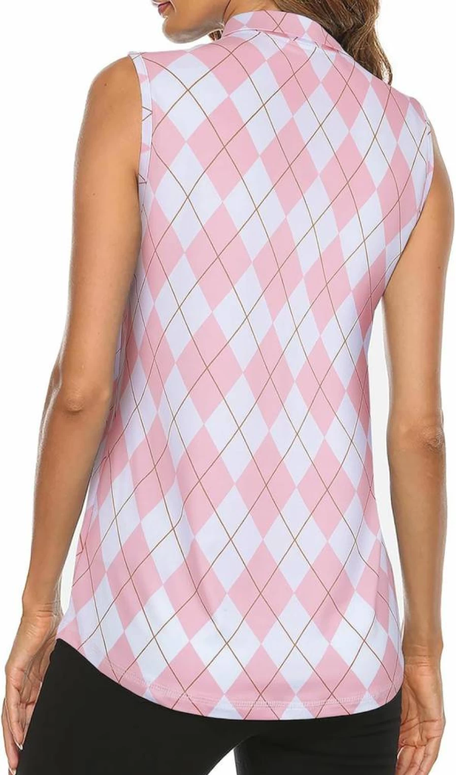 Tanst Sky Women's Moisture Wicking Sleeveless Golf Polo Shirt - Quarter Zip Workout Tank Top for Active Wear
