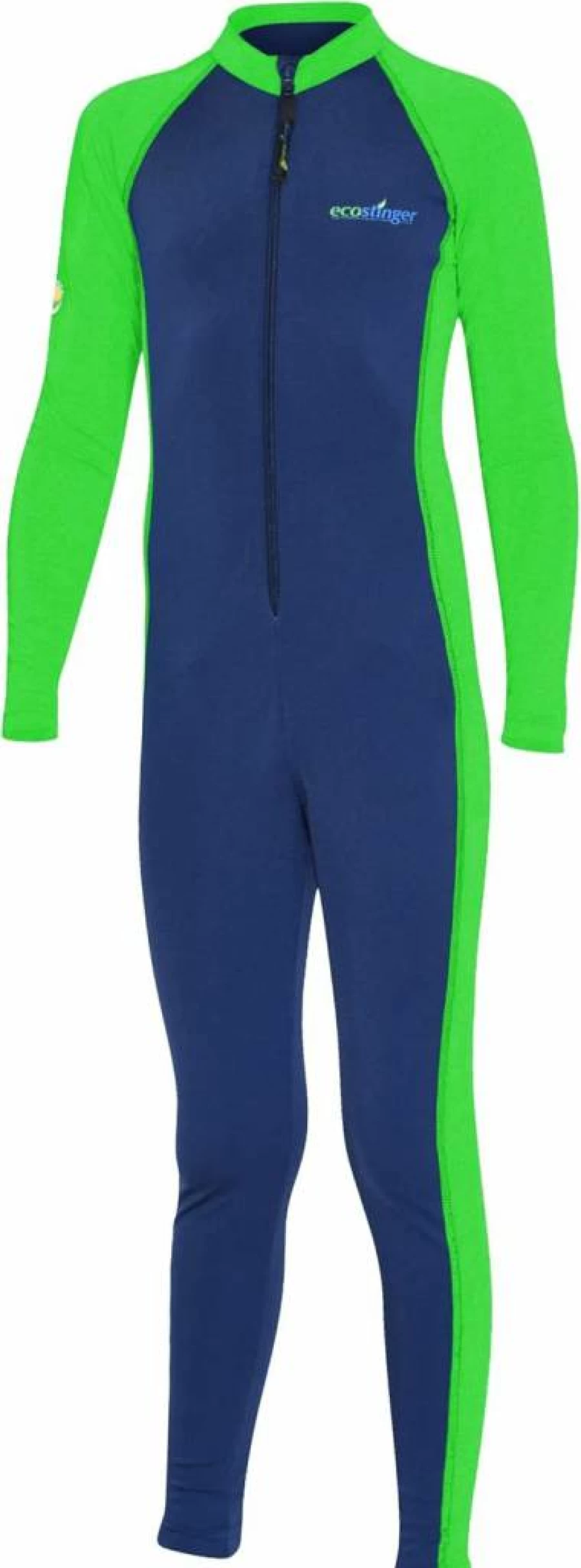 EcoStinger UPF50+ Boys Full Body Swimsuit for UV & Jellyfish Protection - Navy Lime Stinger Suit